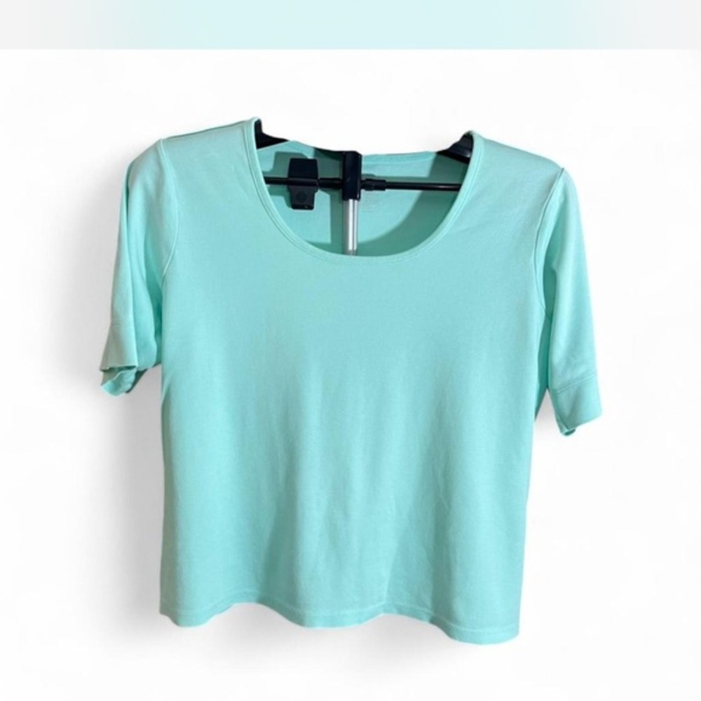 L.L. Bean Mint Green Supina Cotton Short Sleeve Tee, golfing, hiking, outdoor